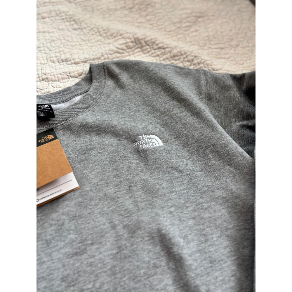 The North Face Cropped Crewneck Sweatshirt Heather Grey Women's Size XL #659 - Picture 2 of 5